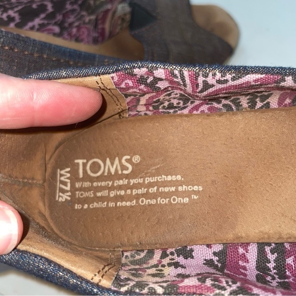 Toms Calypso Peep Toe Wedge Heels – Metallic Copper/Bronze, Size 7.5 - Picture 5 of 6